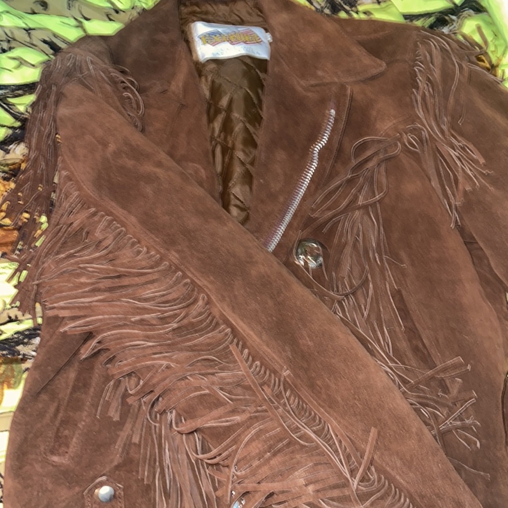 Brown leather quilted jacket